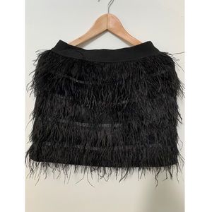 Akira Black Feather Mini Skirt